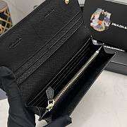 Kitlife Prada Black Saffiano Triangle Logo Continental Flap Wallet - 19x10x2.5 cm - 6
