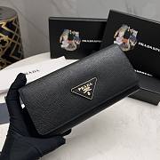 Kitlife Prada Black Saffiano Triangle Logo Continental Flap Wallet - 19x10x2.5 cm - 3