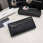 Kitlife Prada Black Saffiano Triangle Logo Continental Flap Wallet - 19x10x2.5 cm - 4
