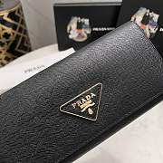 Kitlife Prada Black Saffiano Triangle Logo Continental Flap Wallet - 19x10x2.5 cm - 2