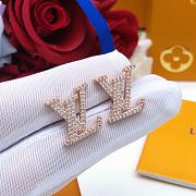 Kitlife LV iconic earrings Rhinestones Logo Rose Gold - 3