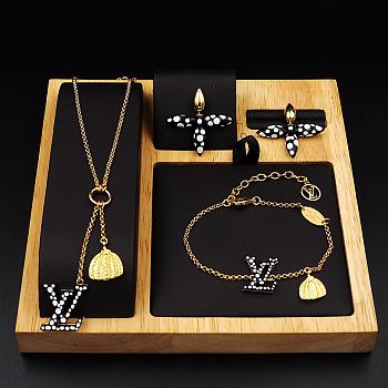 Kitlife One Set LV x YK LV Iconic Infinity Dots Black (Bracelet+necklace+earring)