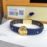 Kitlife Louis Vuitton Circle Reversible Bracelet Denim with Monogram Canvas - 6