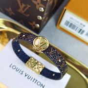 Kitlife Louis Vuitton Circle Reversible Bracelet Denim with Monogram Canvas - 5