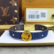 Kitlife Louis Vuitton Circle Reversible Bracelet Denim with Monogram Canvas - 4