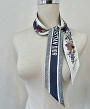 KITLIFE DIOR JARDIN BOTANIQUE MITZAH SCARF White Multicolor Silk Twill - 6
