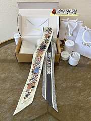 KITLIFE DIOR JARDIN BOTANIQUE MITZAH SCARF White Multicolor Silk Twill - 1