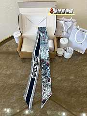 KITLIFE DIOR JARDIN BOTANIQUE MITZAH SCARF Blue Multicolor Silk Twill - 1