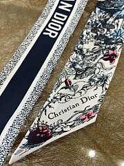 KITLIFE DIOR JARDIN BOTANIQUE MITZAH SCARF Blue Multicolor Silk Twill - 2