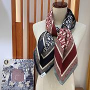 Kitlife Dior Oblique Diortwin Square Scarf Red - 90x90 cm - 2