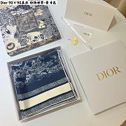 Kitlife Dior Oblique Diortwin Square Scarf Blue - 90x90 cm - 1