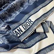 Kitlife Dior Oblique Diortwin Square Scarf Blue - 90x90 cm - 5
