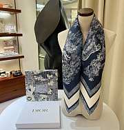 Kitlife Dior Oblique Diortwin Square Scarf Blue - 90x90 cm - 4