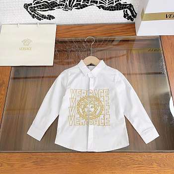 Kitlife Versace Kids Stretch Cotton Shirt White SS 2023