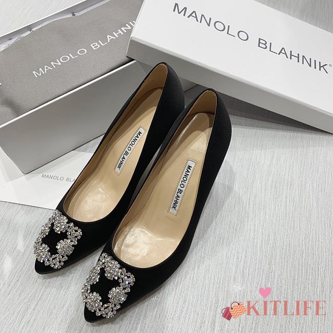 Kitlife Manolo Blahnik Hangisi crystal-embellished pumps - 70 mm - 1