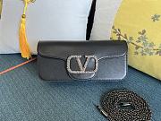 KITLIFE VALENTINO LOCÒ MEDIUM SHOULDER BLACK BAG WITH JEWEL LOGO  - W27xH13xD6 cm - 1