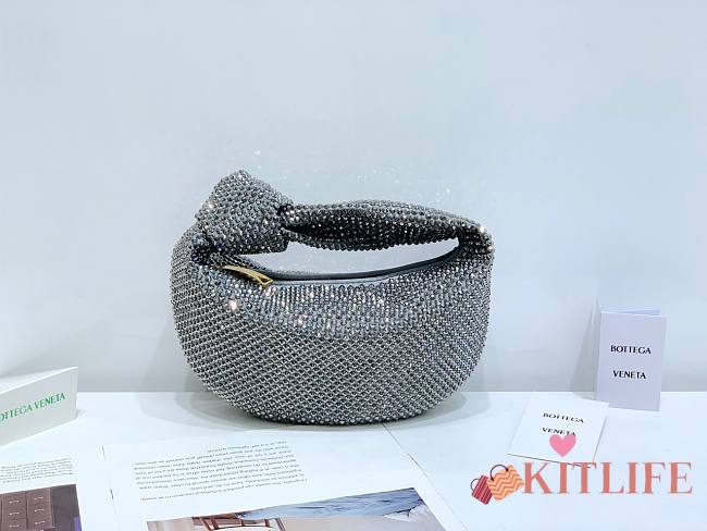 Kitlife Bottega Veneta Embellished Mini Jodie Bag Sliver - 28 x 23 x 8 cm - 1