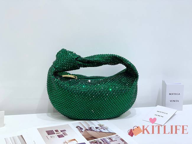 Kitlife Bottega Veneta Embellished Mini Jodie Bag Green - 28 x 23 x 8 cm - 1
