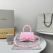 Kitlife BALENCIAGA Hourglass XS Top Handle Bag in BB Monogram Canvas Pink - 19 x 11 x 6 cm - 1