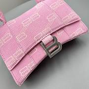 Kitlife BALENCIAGA Hourglass XS Top Handle Bag in BB Monogram Canvas Pink - 19 x 11 x 6 cm - 2