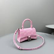 Kitlife BALENCIAGA Hourglass XS Top Handle Bag in BB Monogram Canvas Pink - 19 x 11 x 6 cm - 5