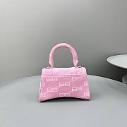 Kitlife BALENCIAGA Hourglass XS Top Handle Bag in BB Monogram Canvas Pink - 19 x 11 x 6 cm - 6