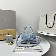 Kitlife BALENCIAGA Hourglass XS Top Handle Bag in BB Monogram Canvas Denim - 19 x 11 x 6 cm - 1