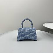 Kitlife BALENCIAGA Hourglass XS Top Handle Bag in BB Monogram Canvas Denim - 19 x 11 x 6 cm - 4