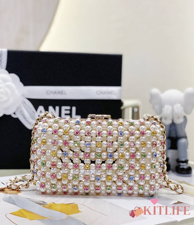 Kitlife Chanel Evening Bag Glass Pearls & Gold-Tone Metal Transparent SS 2023 - 11 x 17 x 7 cm - 1