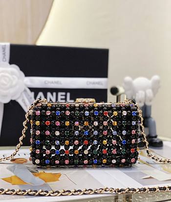 Kitlife Chanel Evening Bag Black Glass Pearls & Gold-Tone Metal Transparent SS 2023 - 11 x 17 x 7 cm