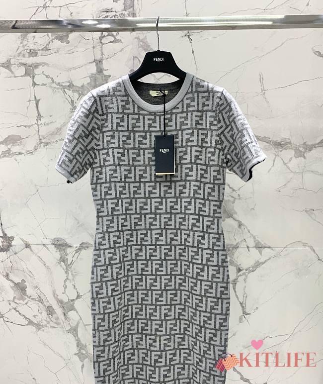 Kitlife FENDI Dress Grey wool dress - S/M/L - 1