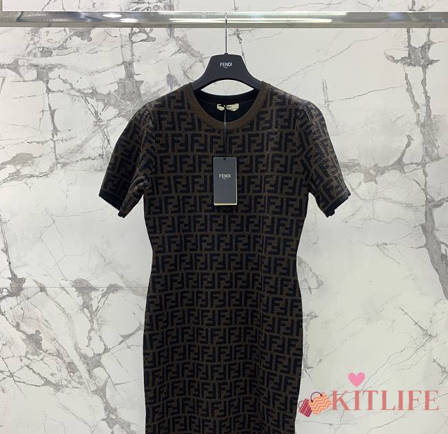 Kitlife FENDI Dress Brown wool dress - S/M/L - 1
