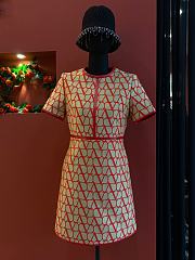 Kitlife Valentino Garavani red Toile Iconographe short-sleeve dress - S/M/L - 1