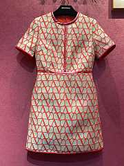 Kitlife Valentino Garavani red Toile Iconographe short-sleeve dress - S/M/L - 4
