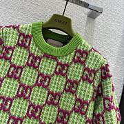 Kitlife GUCCI Wool Crewneck Mini Dress In Green/ivory/pink - S/M/L - 2