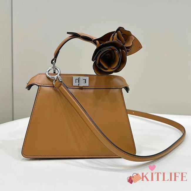 Kitlife Fendi Peekaboo Brown Beige Leather Bag - 80135 - 20×10.5×15 - 1