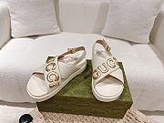 Kitlife GUCCI Logo leather sandals White - 2