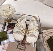 Kitlife GUCCI Logo leather sandals White - 1