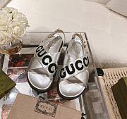 Kitlife GUCCI Logo leather sandals Silver - 1