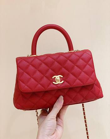 kitlife Chanel Coco Handle 23CM caviar gold hardware red bag