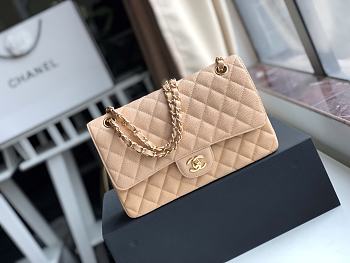 Kitlife Chanel Caviar leather Flap in beige with gold - 25 cm