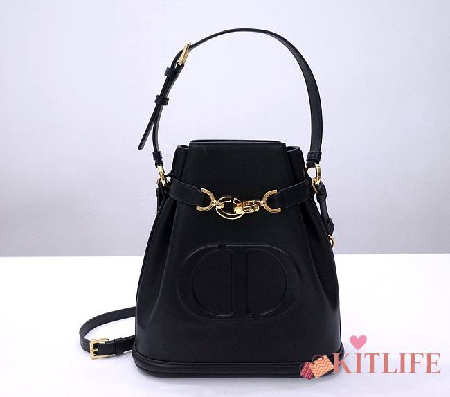 KITLIFE MEDIUM C'EST DIOR BAG Black CD-Embossed Calfskin - 24x10x24.5 cm  - 1