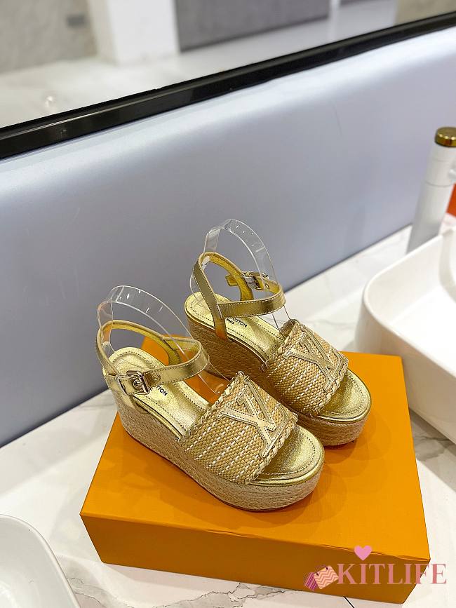 Kitlife Louis Vuitton Women Boundary Wedge Gold - 1