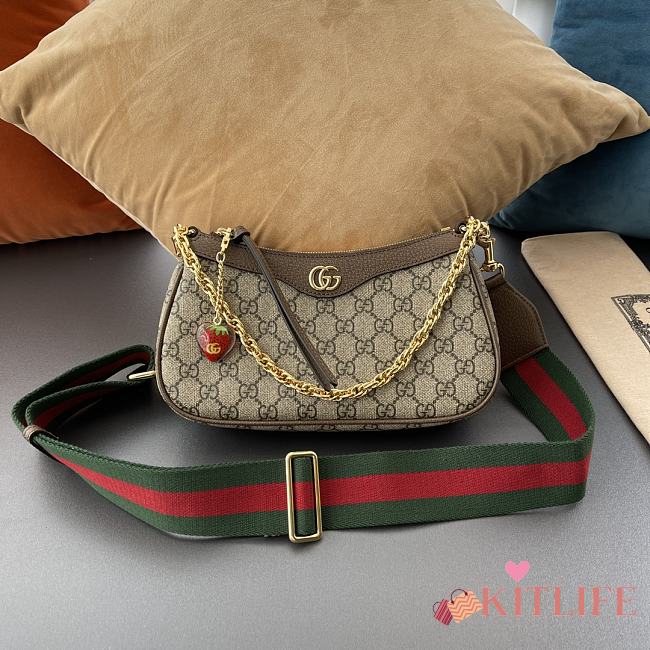 Kitlife GUCCI BAG OPHIDIA SMALL Beige and ebony GG Supreme canvas - 25 x 15 x 6 cm - 1