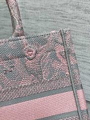 Kitlife DIOR BOOK TOTE Pink and Gray Toile de Jouy Sauvage Embroidery - 26 x 8 x 22 cm - 5