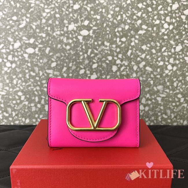 Kitlife Valentino Garavani VLogo-plaque cardholder Pink - 10 cm - 1