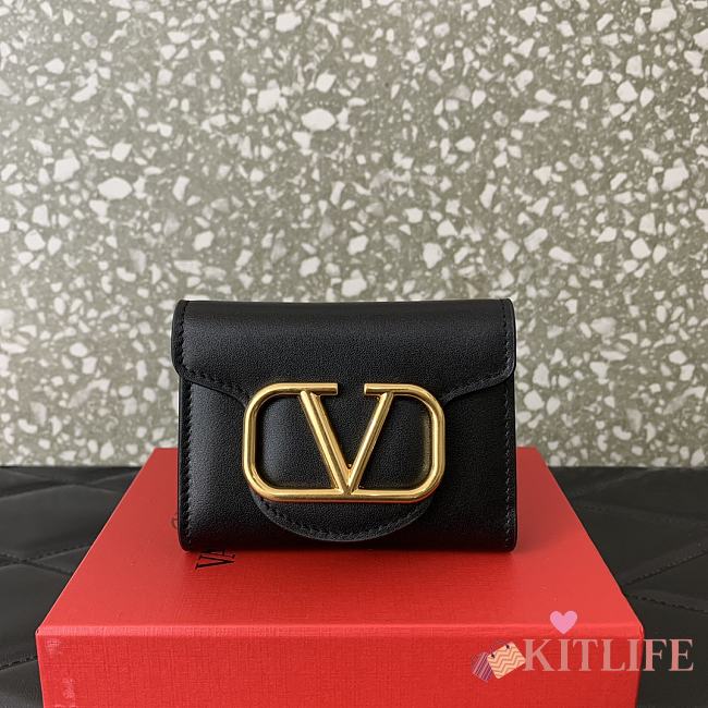 Kitlife Valentino Garavani VLogo-plaque cardholder Black - 10 cm - 1