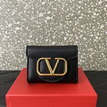 Kitlife Valentino Garavani VLogo-plaque cardholder Black - 10 cm