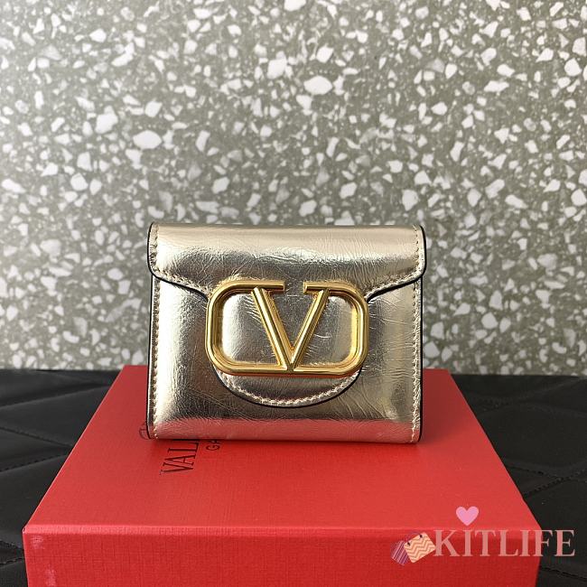 Kitlife Valentino Garavani VLogo-plaque cardholder Gold - 10 cm - 1