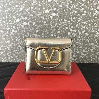 Kitlife Valentino Garavani VLogo-plaque cardholder Gold - 10 cm